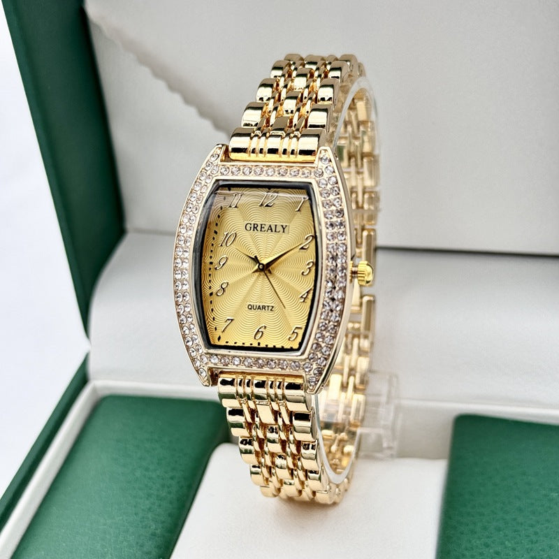 Diamond-Encrusted Quartz Watch