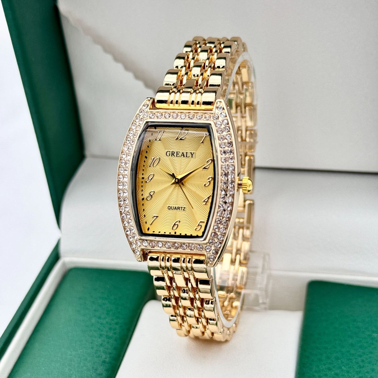Diamond-Encrusted Quartz Watch