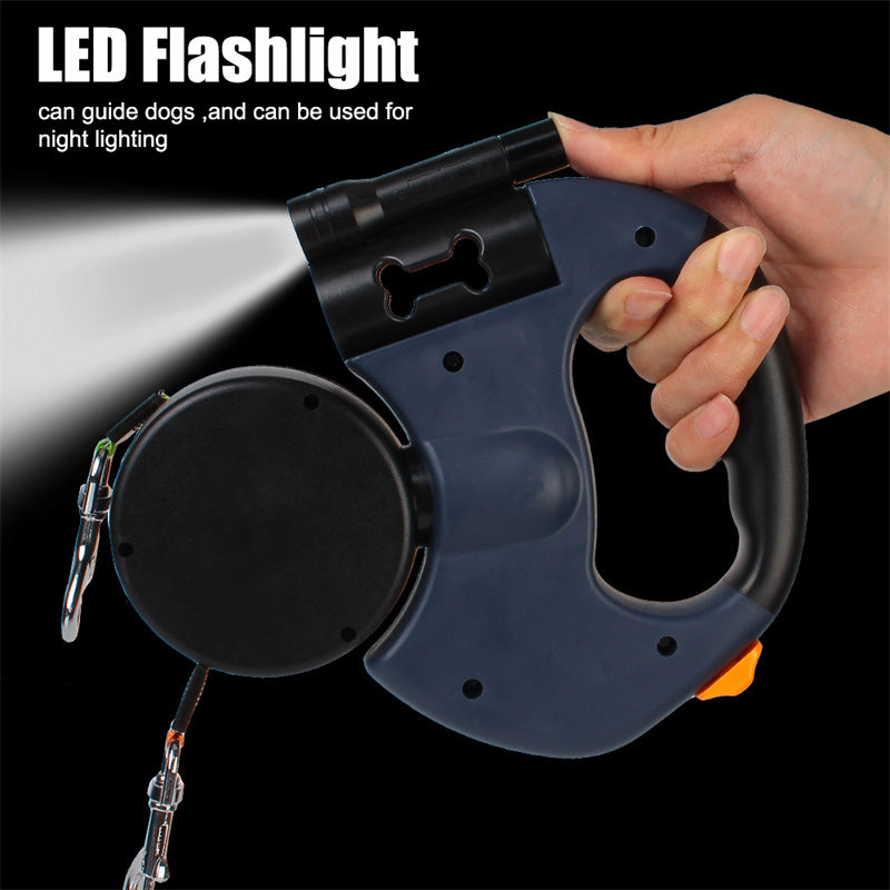 LED Light 360 Swivel Dual Pet Leash