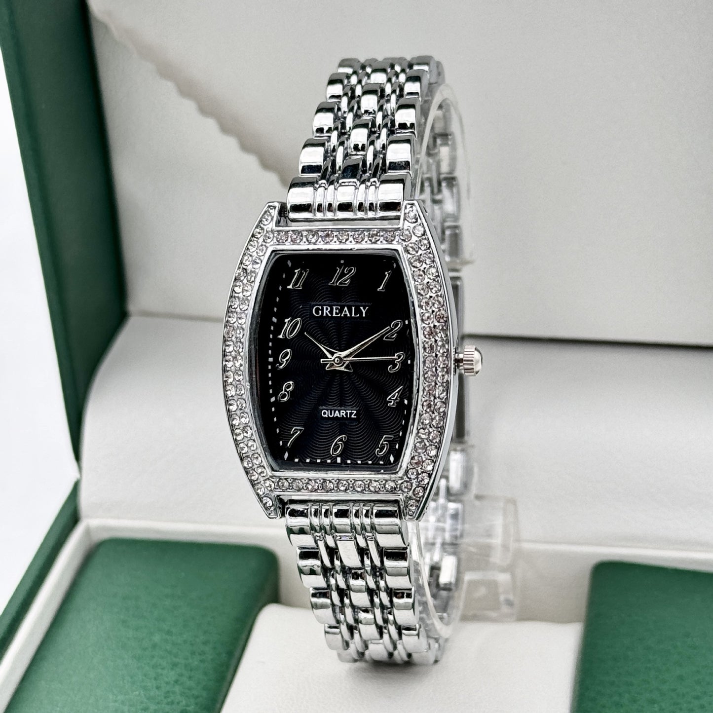 Diamond-Encrusted Quartz Watch