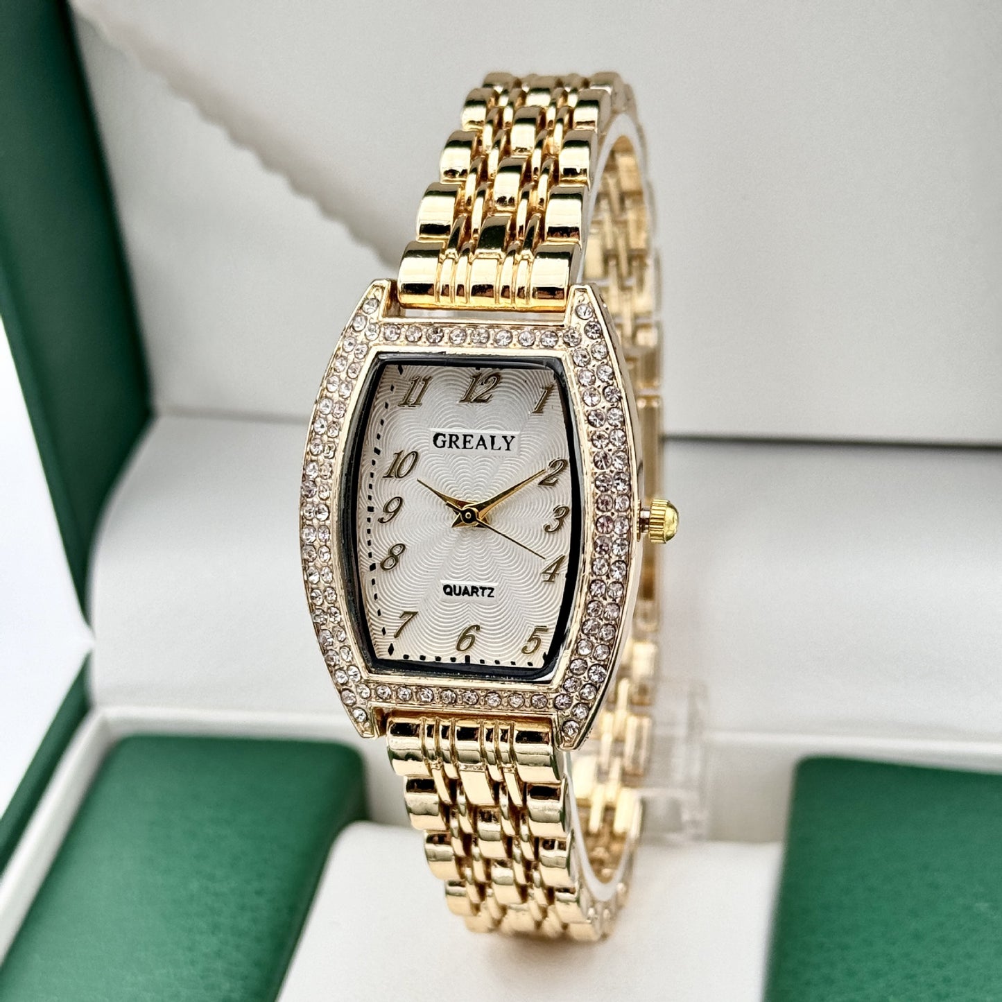 Diamond-Encrusted Quartz Watch