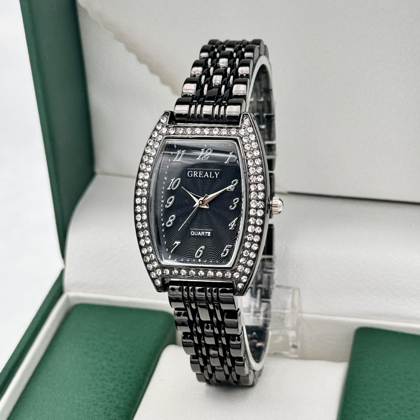 Diamond-Encrusted Quartz Watch