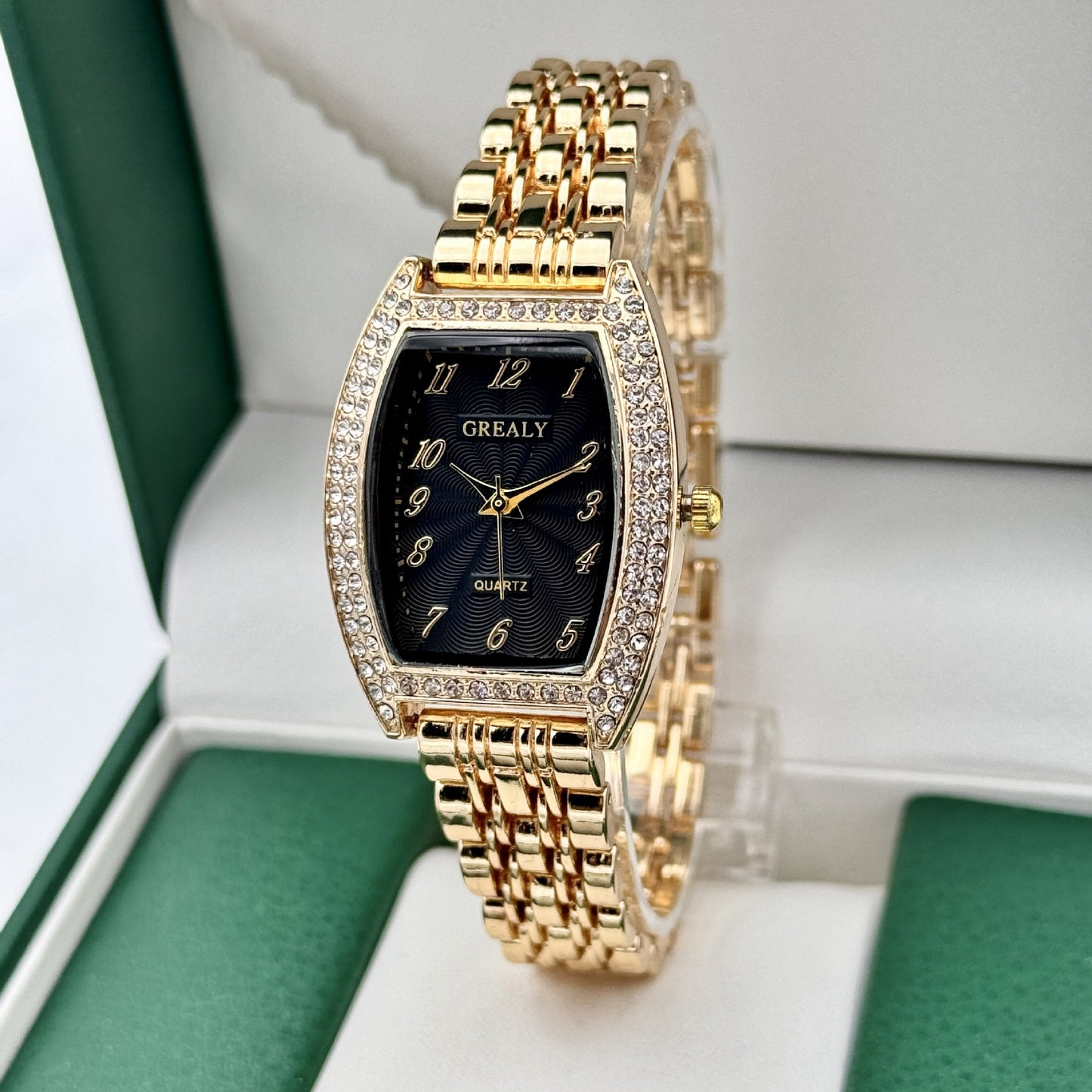 Diamond-Encrusted Quartz Watch