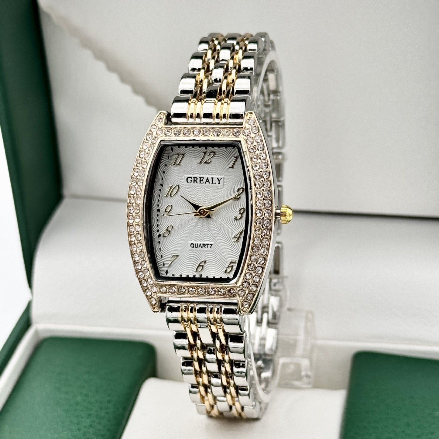 Diamond-Encrusted Quartz Watch