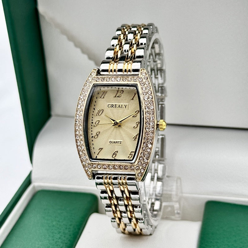 Diamond-Encrusted Quartz Watch