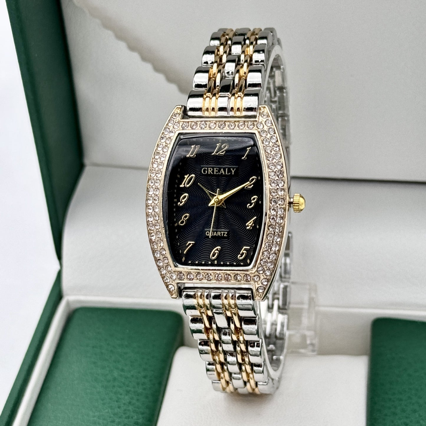 Diamond-Encrusted Quartz Watch