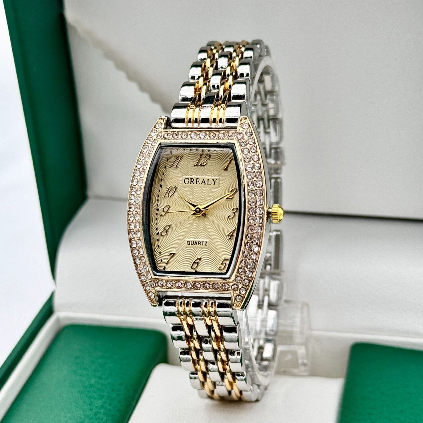 Diamond-Encrusted Quartz Watch