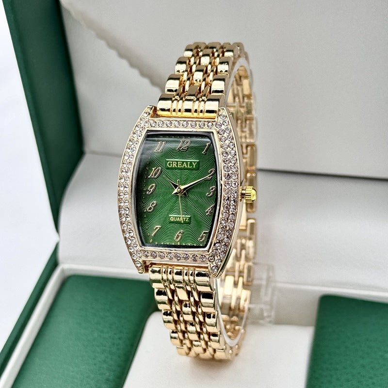 Diamond-Encrusted Quartz Watch