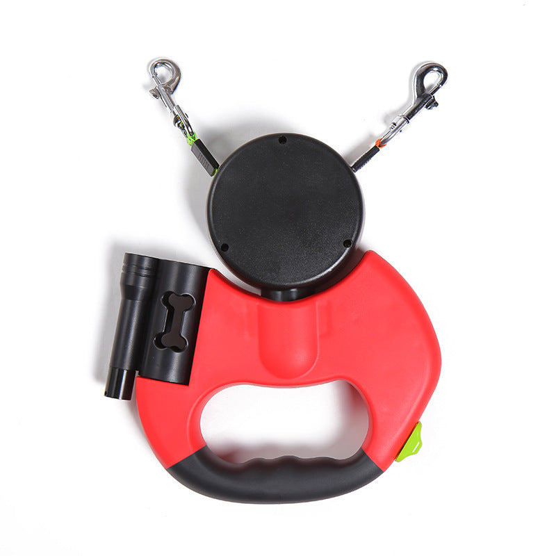 360° Rotating Double Dog Leash With Light