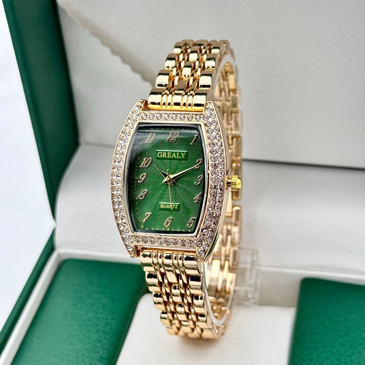 Diamond-Encrusted Quartz Watch