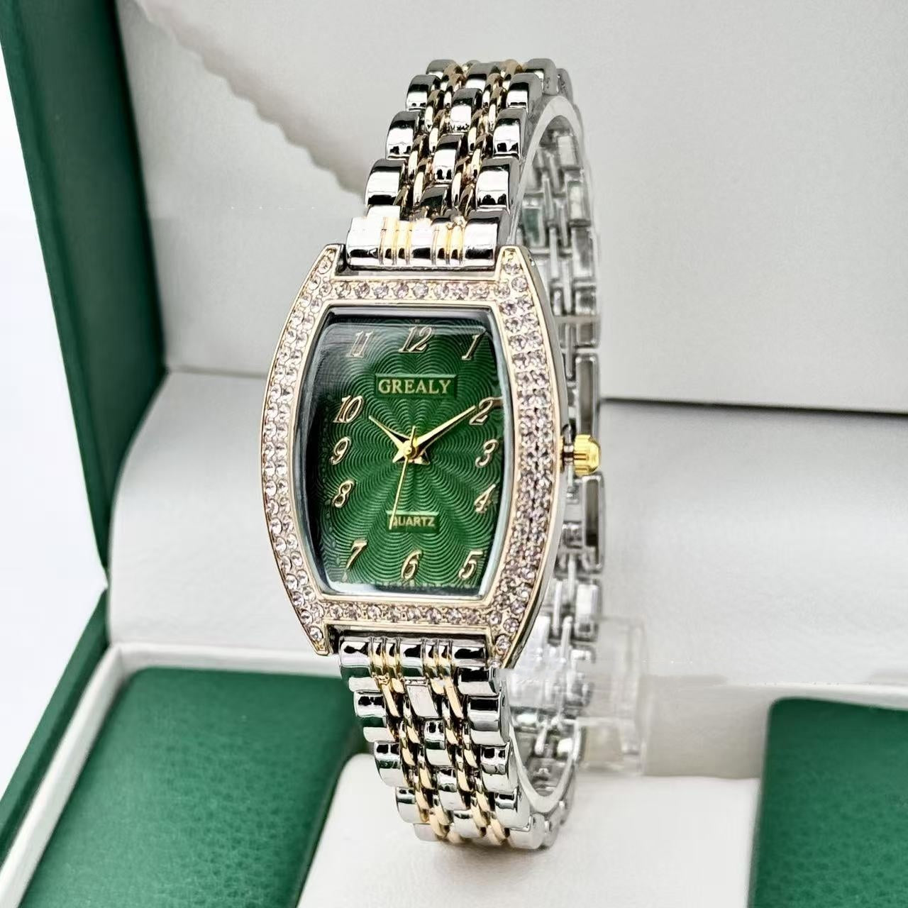 Diamond-Encrusted Quartz Watch